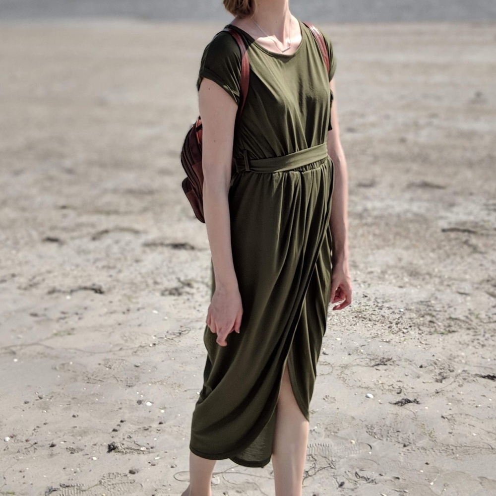 Olive wrap dress